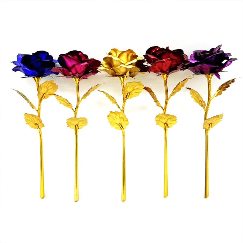 24k Gold Foil Rose Valentine's Day Mother's Day Gift Rose Gift Box with Flowers Supply Artificial Flower
