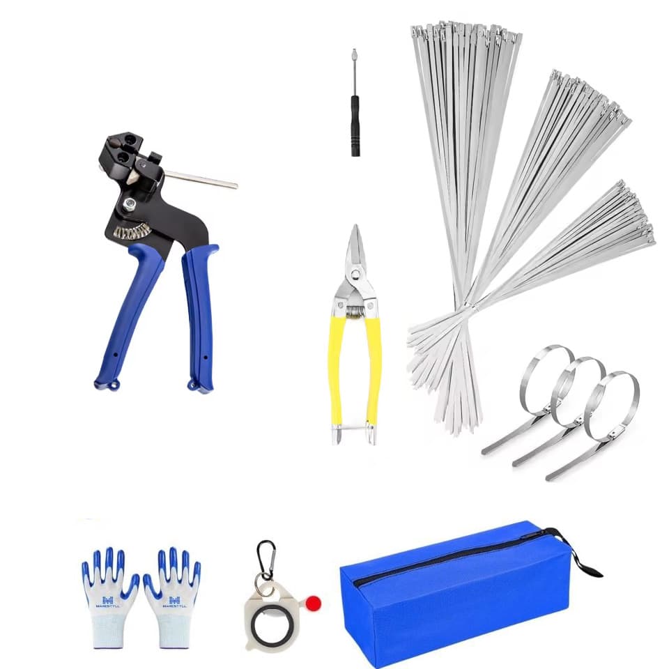 Cross-border Cable Tie Pliers, Manual Cable Tie Tool, Tensioner and Cutter in One, Stainless Steel Cable Tie Gun