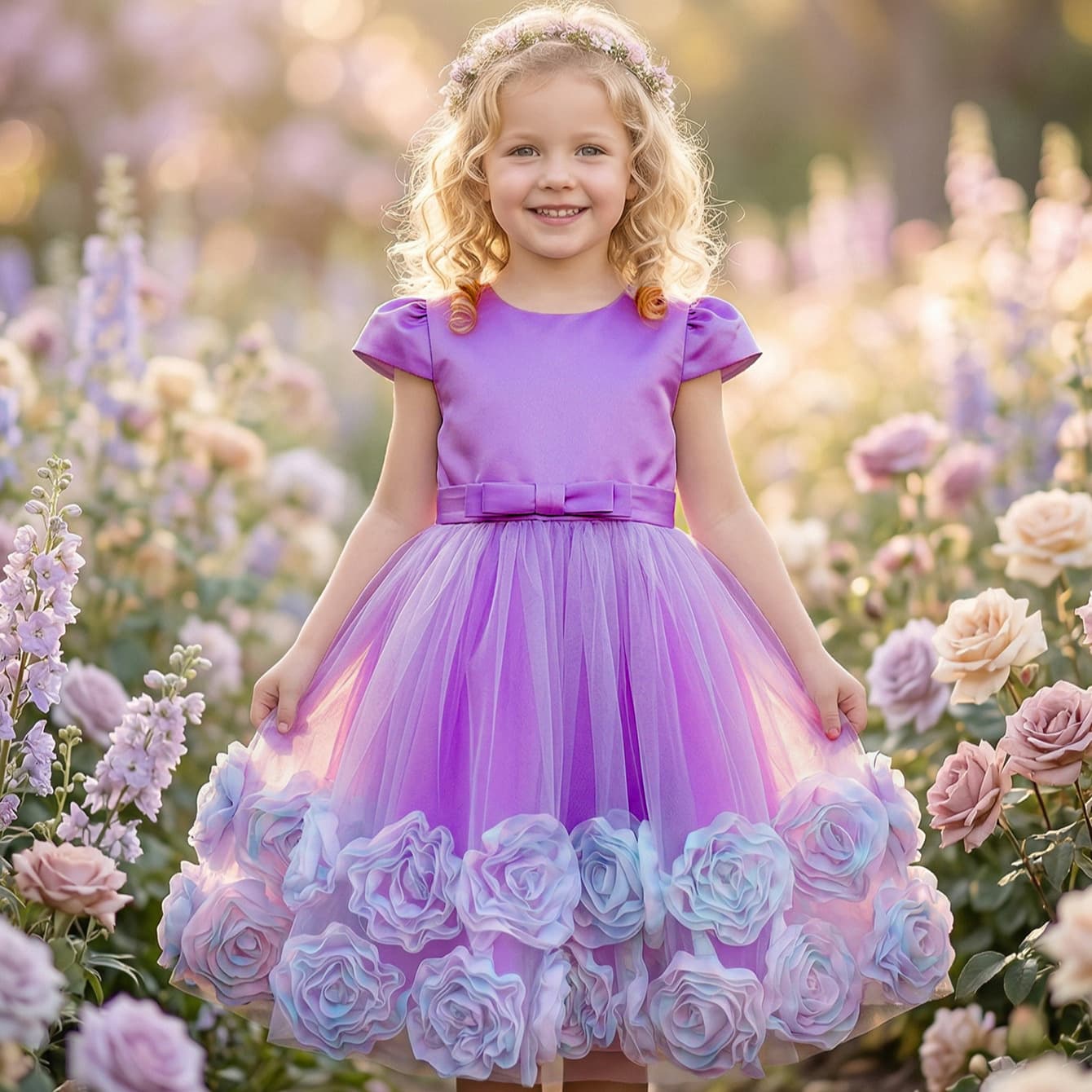 Processed and customized children's wedding dress, puffy mesh dress, princess dress, small and medium-sized children's clothing, girl's Children's Day performance clothing