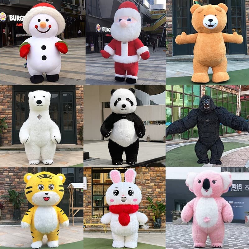Inflatable Panda Cartoon Costume, TikTok Viral Same Style Polar Bear White Bear Plush Suit Costume