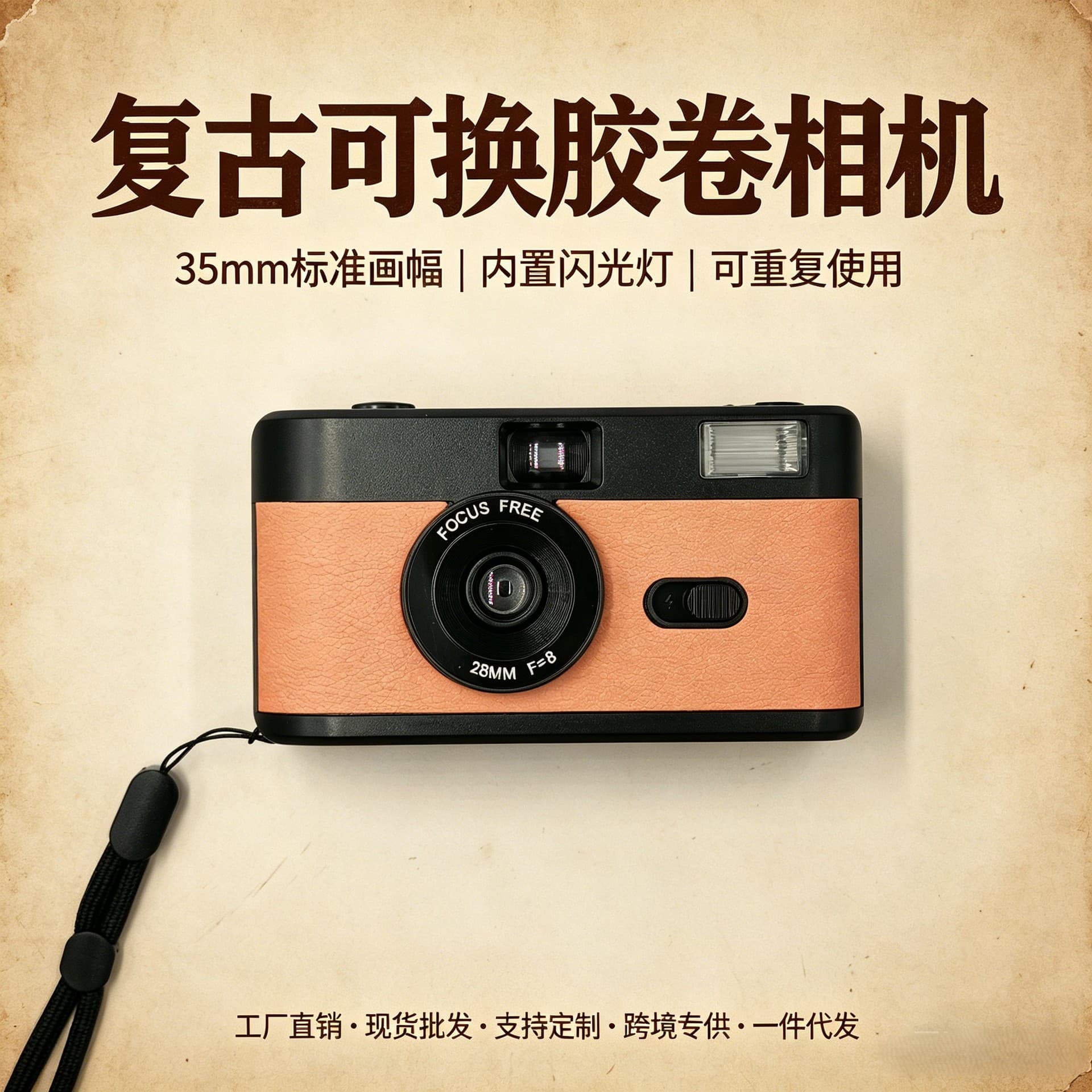 35mm Macaron-Colored Point-And-Shoot Film Camera, Reusable Film Gift Retro Film Camera