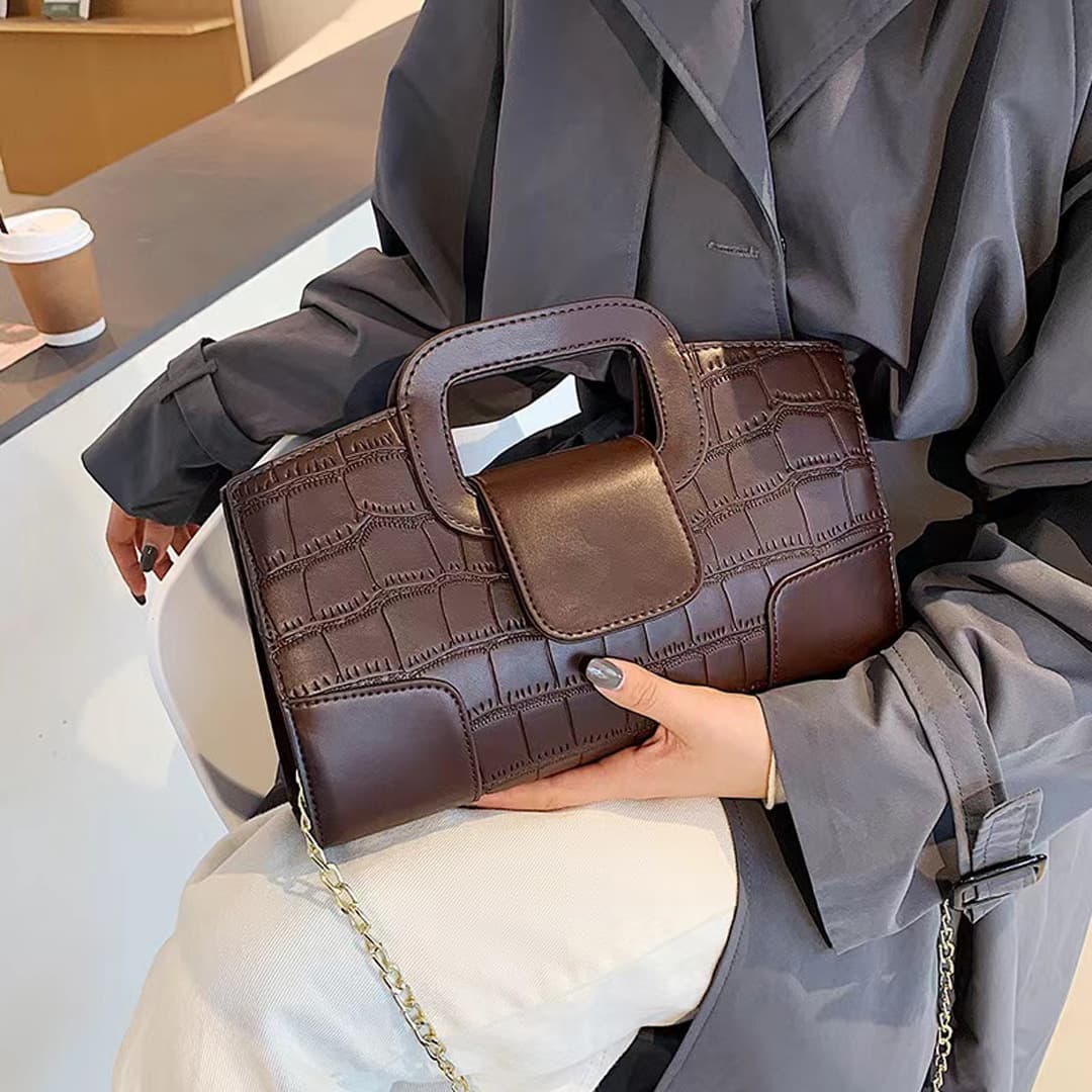 2026 Spring/Summer Clutch Bag Women's Handbag Shoulder Bag Handbag Evening Bag Crocodile Pattern Foreign Trade Bag Chain Bag