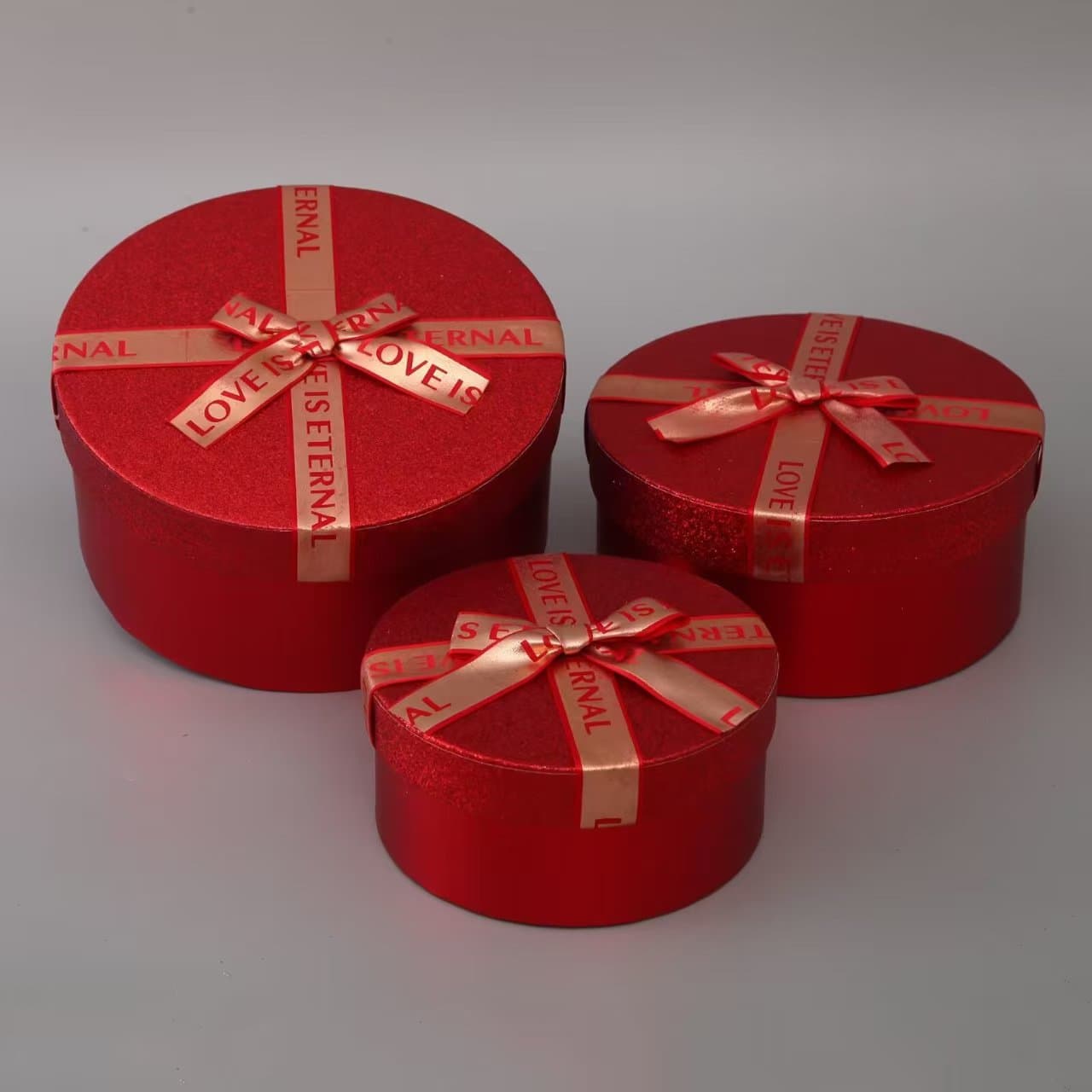 Creative Round Bucket Hug Set of Three Flower Gift Box Christmas Valentine's Day Gift Packaging Box Wedding Souvenir