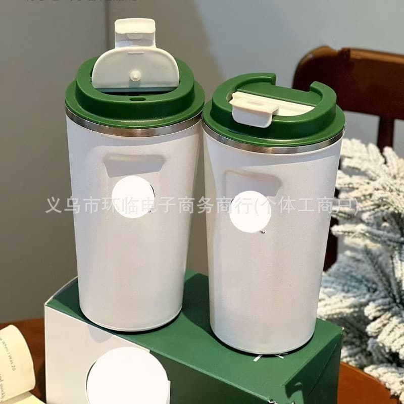 Cross-Border Trade Star Classic Little White Green Coffee Cup Car Cup Miffy Home Steel Stamp Insulated Cup