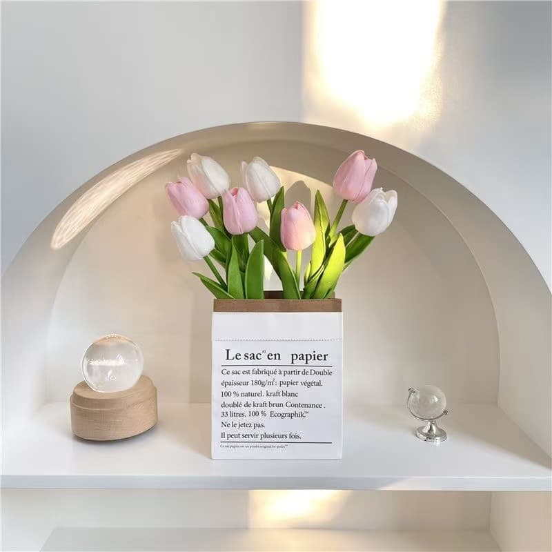 Artificial Tulips Ins-Style Living Room Table Decorations Dried Flower Bouquets Flower Photography Props Fake Flowers Wholesale