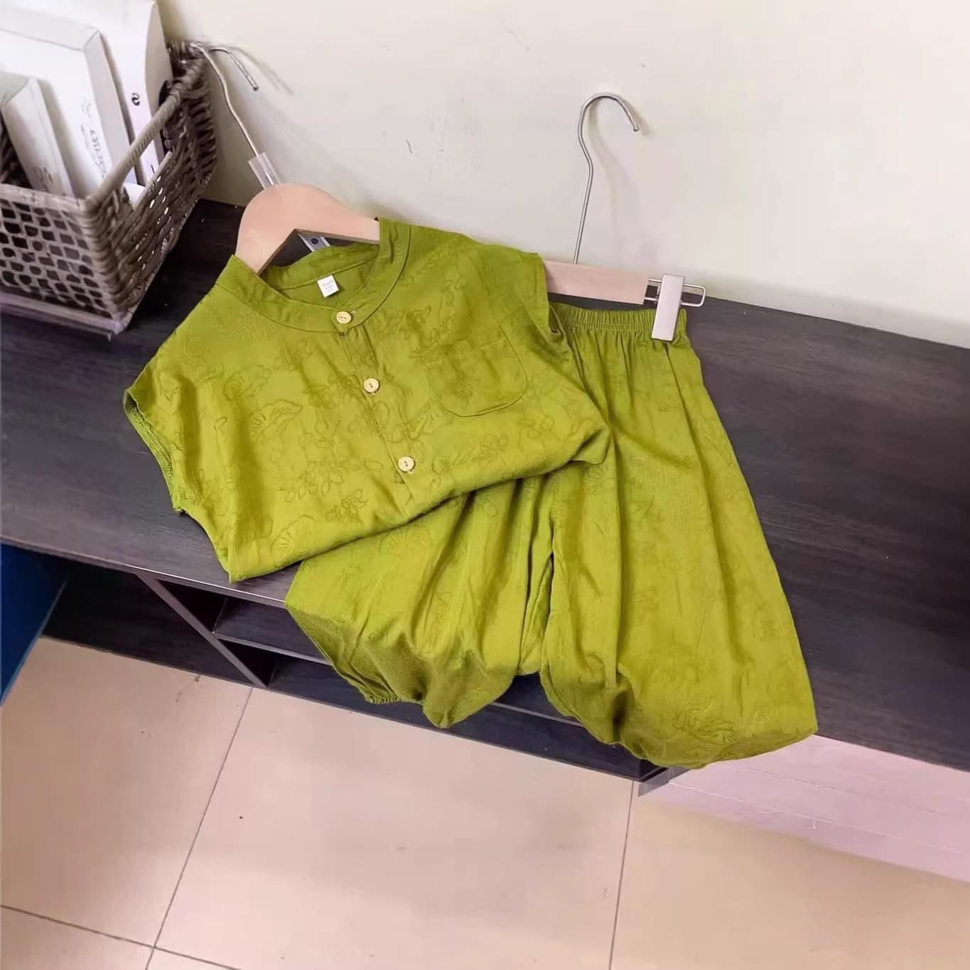 Boys Fashion Comfortable Casual Kids Set 2026 Summer New Medium-Large Kids Jacquard Short Sleeve Long Pants Two-Piece