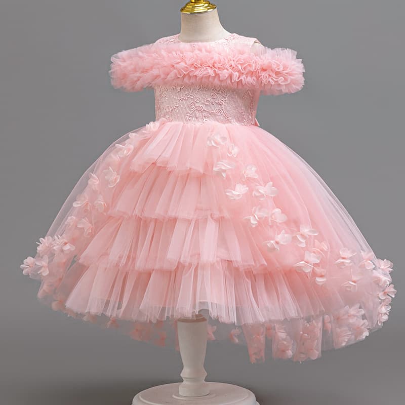 New Children's Dress Train Princess Dress Little Girl Piano Performance Dress Baby Dress Flower Girl European American Style