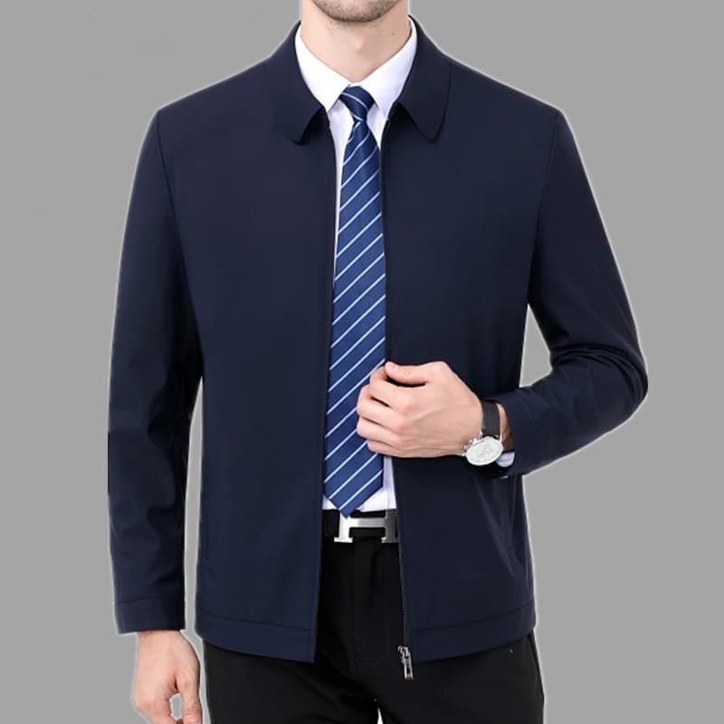 Branded jackets for middle-aged men, spring and autumn, leading cadres, business casual, large size, middle-aged and elderly lapel cotton coats, versatile jackets