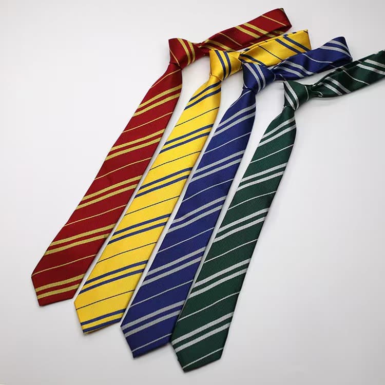 Harry Potter Tie Gryffindor Slytherin Ravenclaw Hufflepuff House Striped Tie Wholesale
