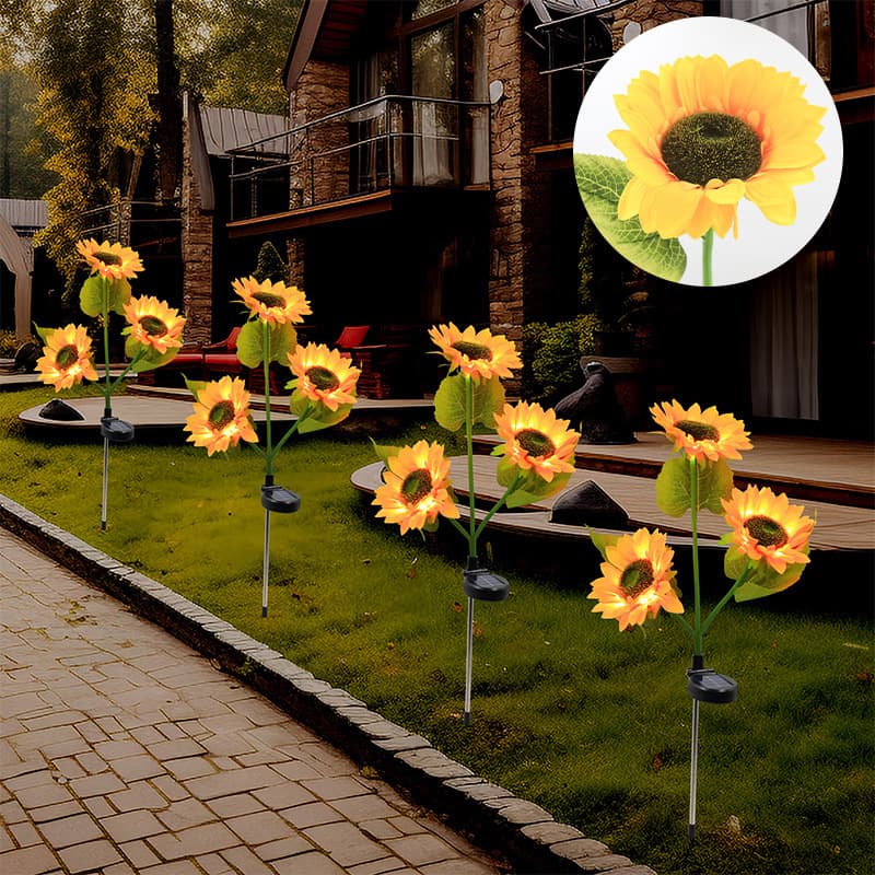Sunflower Solar Lights Outdoor Courtyard Villa Balcony Garden Simulated Sunflower Decorative Lawn Night Lights
