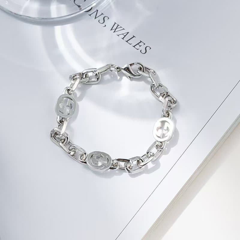 Hip-hop trend silver-plated spiral hemp rope personalized multi-size twist chain lobster clasp men's and women's bracelets wholesale