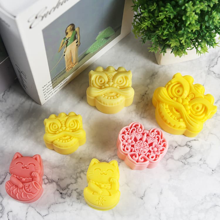 National Fashion Series Xingshi Ruyi Lock Fortune Cat Fortune Cat Green Bean Cake Mold Candle Mold Handmade Soap Mold