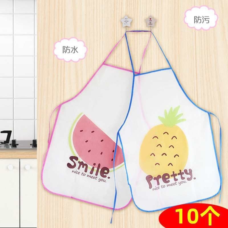 Apron for Outdoor BBQ, Kitchen Oil-Proof Workwear, Kids Cute Korean Style Women's Fashion Cooking Apron