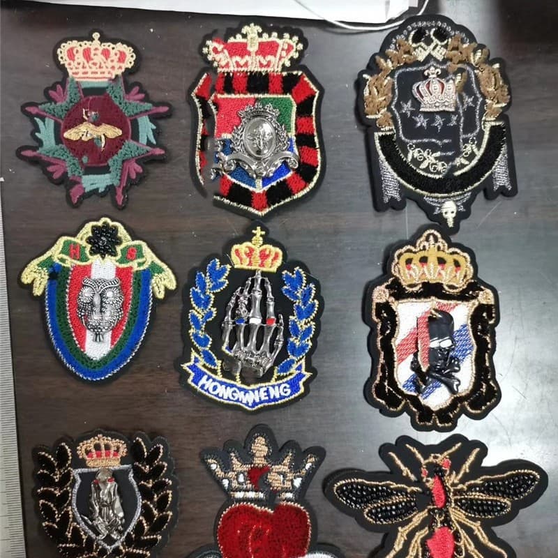 European-style home decor patches, floral brand collaboration decorations, Fujian embroidery stickers, rock symbols, su18