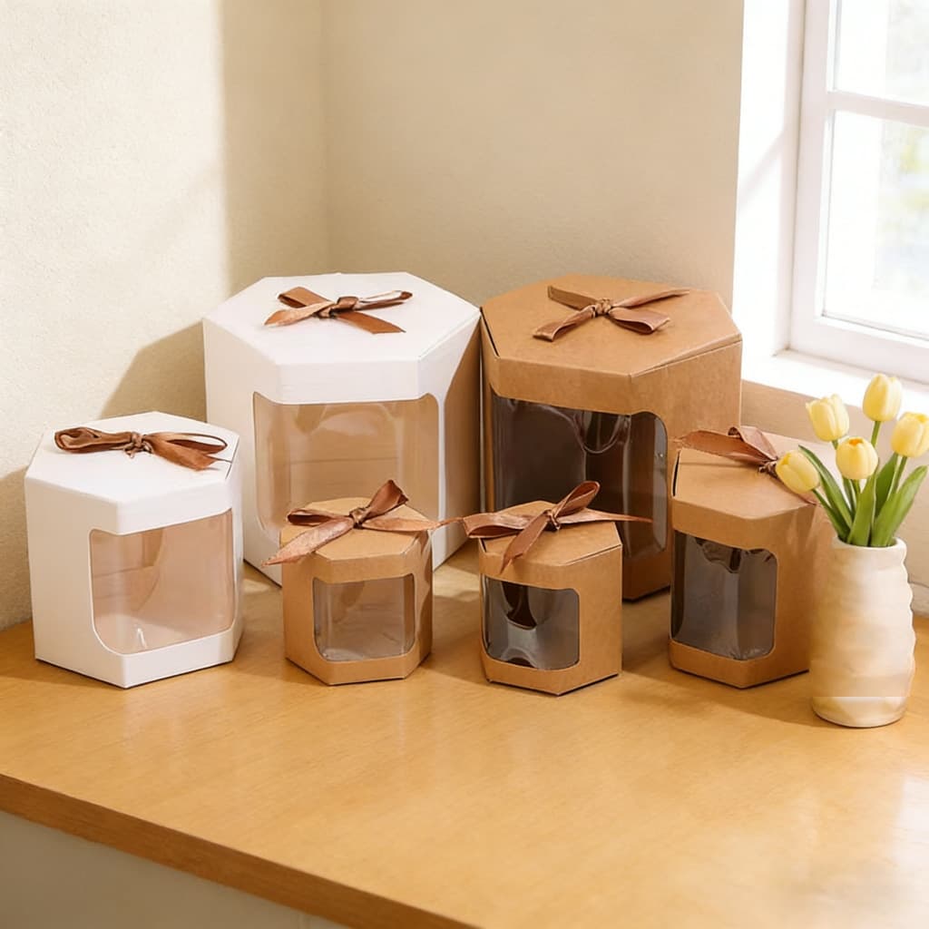 Cross-border Hexagon Window Candy Box Wedding Favor Return Gift Box Marriage Engagement Candy Box Party Gift