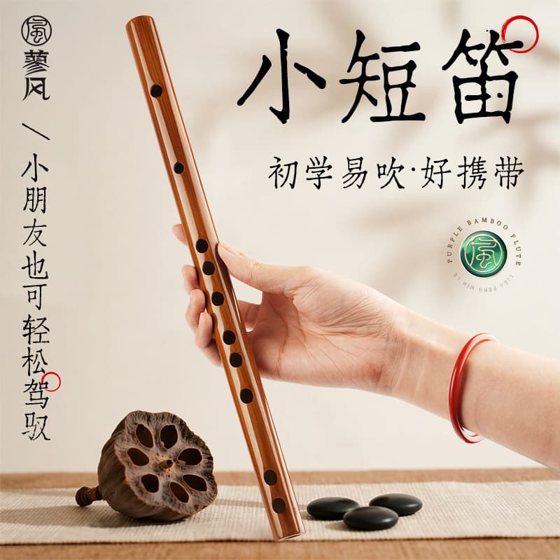 Bamboo flute children's mini plain flute G key f beginner entry flute instrument e primary school student piccolo d adult transverse flute c