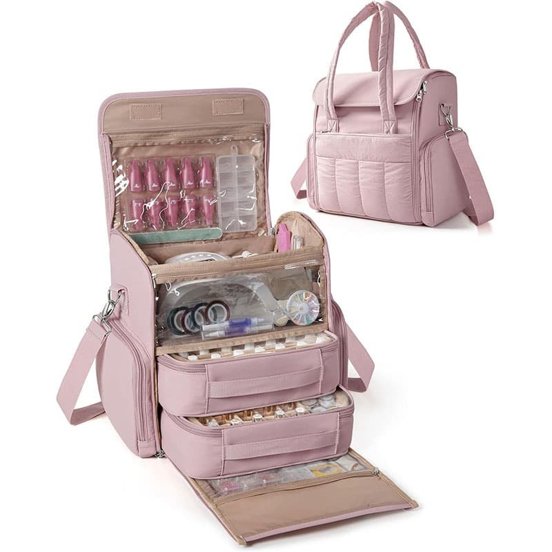 Cross-border Nail Polish Storage Bag Large Capacity 80-Bottle Nail Polish Organizer Nail Art Accessories Cosmetic Bag Storage Box