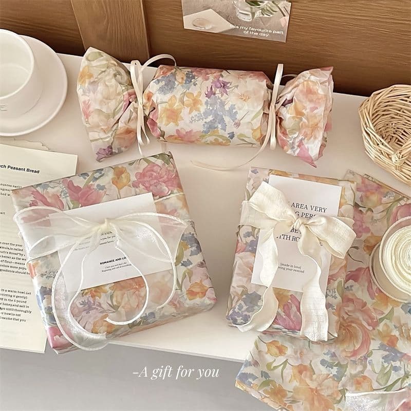 Romantic Floral Snow Pear Paper ~ Beautiful Gift Wrapping Paper, Healing Floral Gift Paper, Photo Background Paper