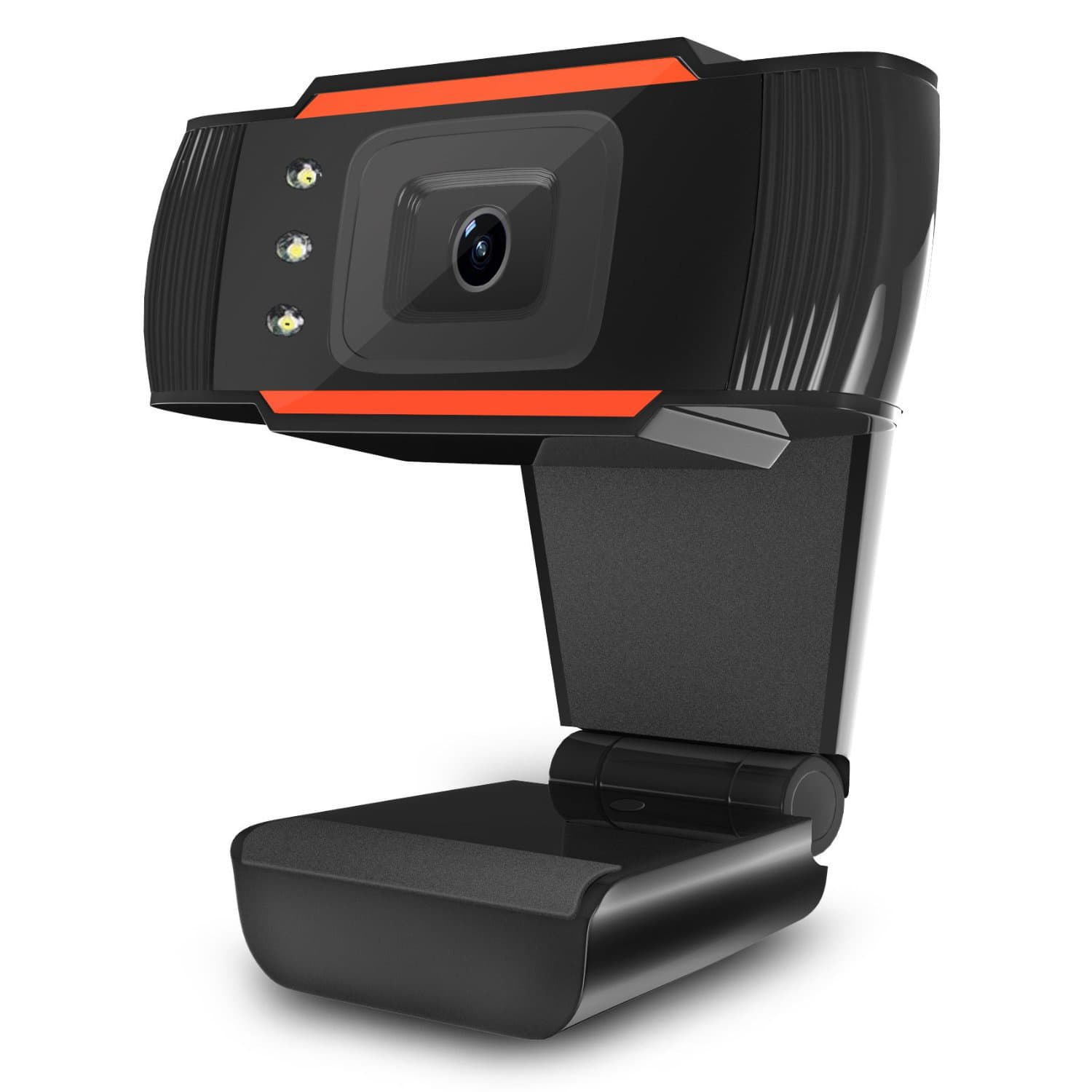 USB Camera with LED Fill Light HD Webcam for Online Classes Live Streaming Webcasting Adjustable Brightness