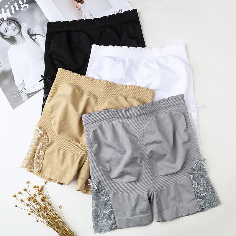 Lace Anti-Flash Safety Shorts for Women, Outerwear Base Layer, Summer Thin 3/4 Length, Tummy Control and Hip Lifting, Plus Size for Curvy Women