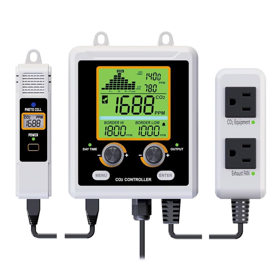 Cross-border carbon dioxide controller, dual-channel NDIR detection sensor, dual-control socket, greenhouse hydroponic seedlings
