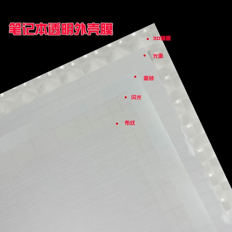 DIY Polaroid Transparent Shell Film Notebook Matte Glossy Screen Protector with Transparent Sparkle Dot Cloth Texture 3D Cat Eye Film