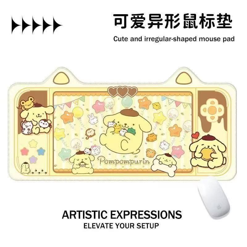 Cartoon Hello Kitty Ears Mouse Pad Extra Large Shaped Sanrio Cute Girls Anti-Slip Computer Desktop Pad