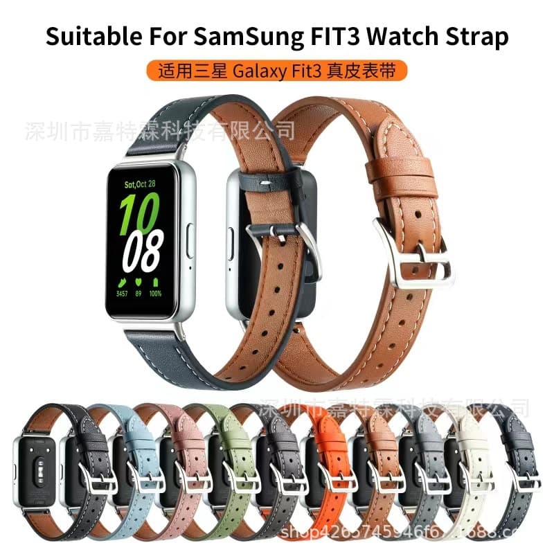 Genuine Leather Band for Samsung Galaxy Fit3 Smart Bracelet Wrist Strap