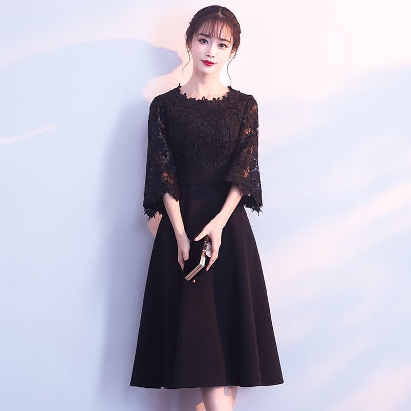 Black evening dress, new temperament, birthday party party dress, small dress can be worn in daily life, spring and elegant