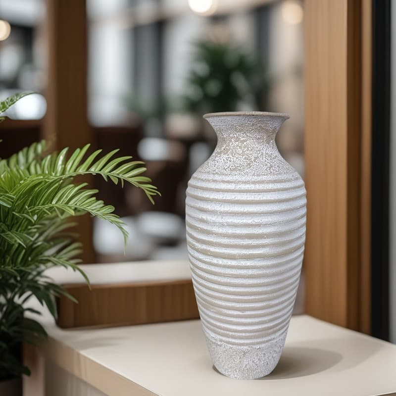 Wabi-Sabi Style Metal Flower Pot Handmade Old Texture Color Large Vase Home Living Room Decoration Imitation Stoneware Flower Ornaments