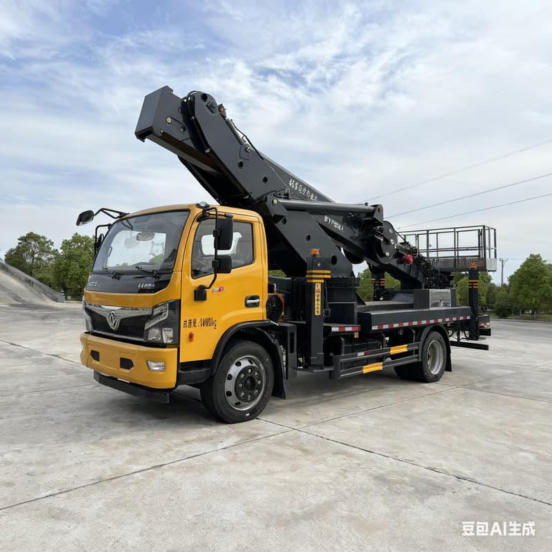 Direct Sales China VI Dongfeng Furuika 33m Yellow Plate Aerial Work Vehicle for Circuit Maintenance and Advertising Installation
