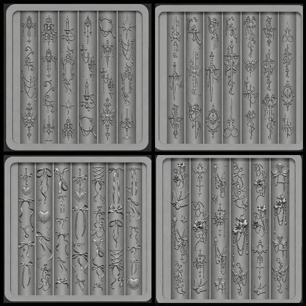 [New] Nail Art Mold Vintage Palace Nail Art Mold DIY Nail Art Decoration Mold