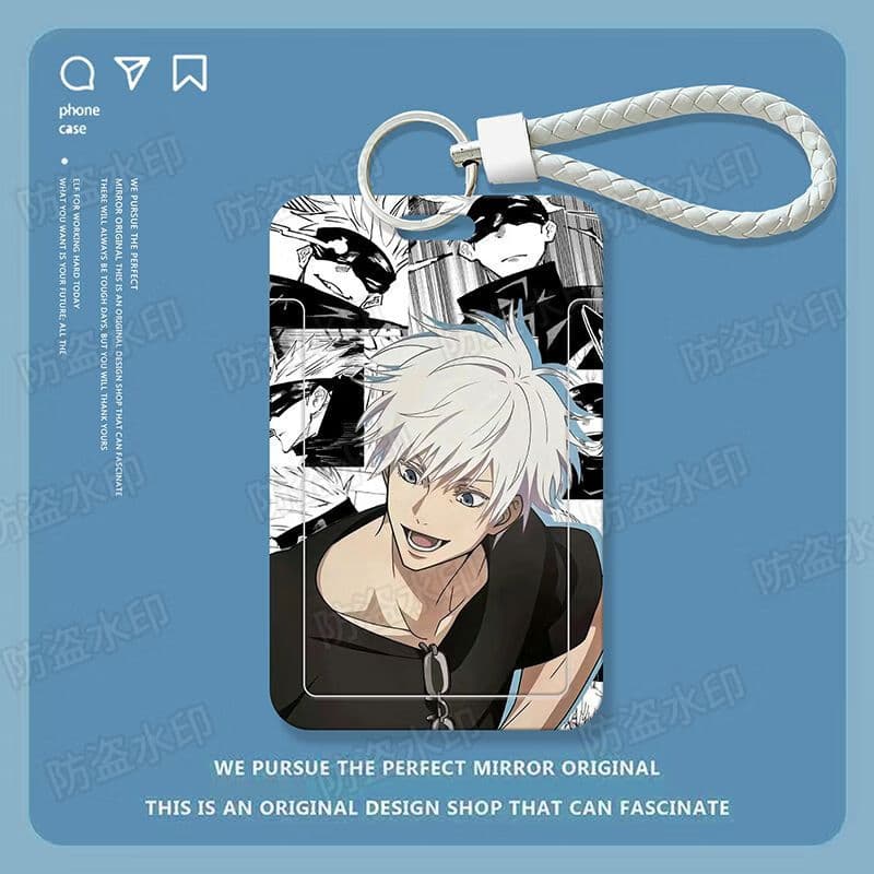 Jujutsu Kaisen Gojo Satoru Student Sliding Card Holder for Meal Card, Transit Card, ID Card Protection Case, Access Control, Campus.