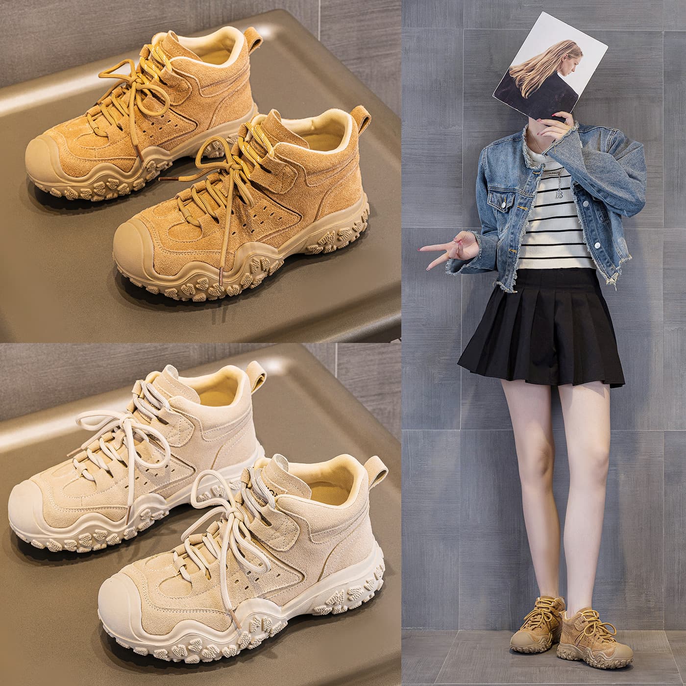 Thick Sole Martin Boots Women 2025 New Genuine Leather Women's Boots Summer Short Boots Genuine Leather Women's Shoes Retro Outdoor Hiking Toe Cap
