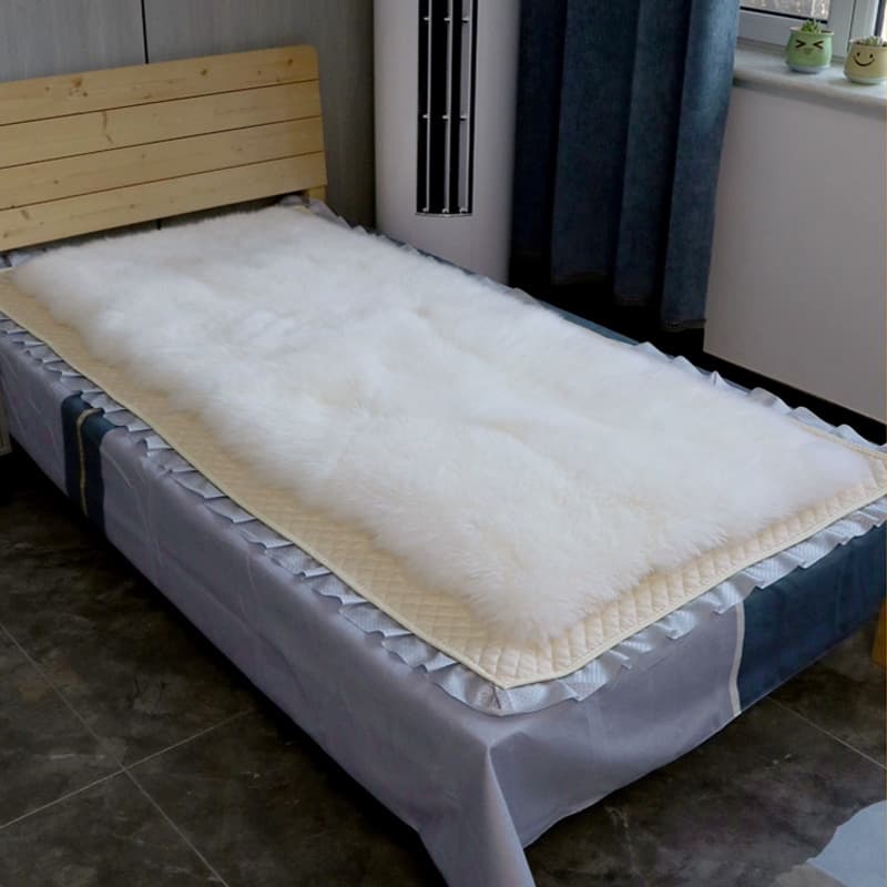 Fur pure cashmere integrated blanket, double/single student dormitory sheepskin mattress, thickened cold-resistant warm bed pad