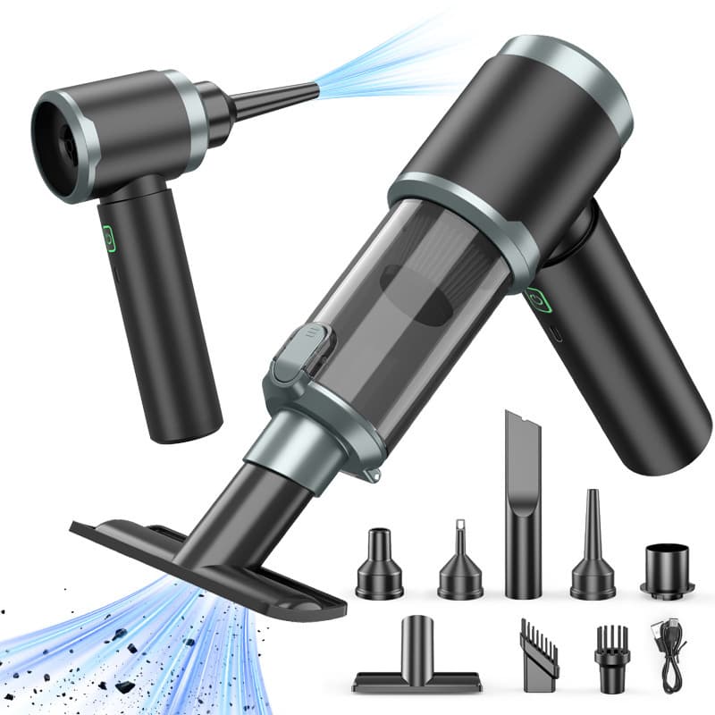 Car Vacuum Cleaner, Suction and Blowing 2-in-1, Wireless Mini Vacuum, Car and Home Electric Dust Blower, Strong Suction