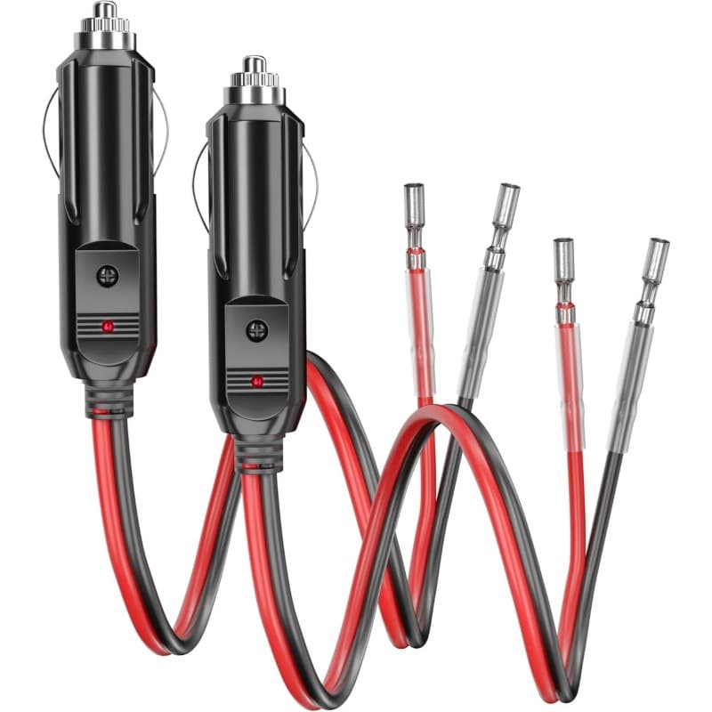 Cross-border hot selling cigarette lighter 16AWG 15cm red and black side-by-side cable American style Bakelite cigarette lighter with light wholesale