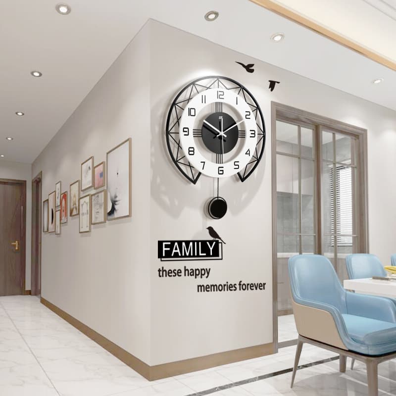Nordic Quartz Wall Clock Modern Simple Artistic Living Room Home Decorative Clock Creative Atmosphere Display Round Shape