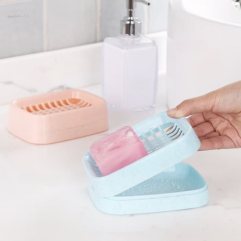 Bathroom Drainage Double-Layer Soap Dish, Creative Plastic Travel Soap Box, Handmade Soap Holder, Bathroom Soap Rack