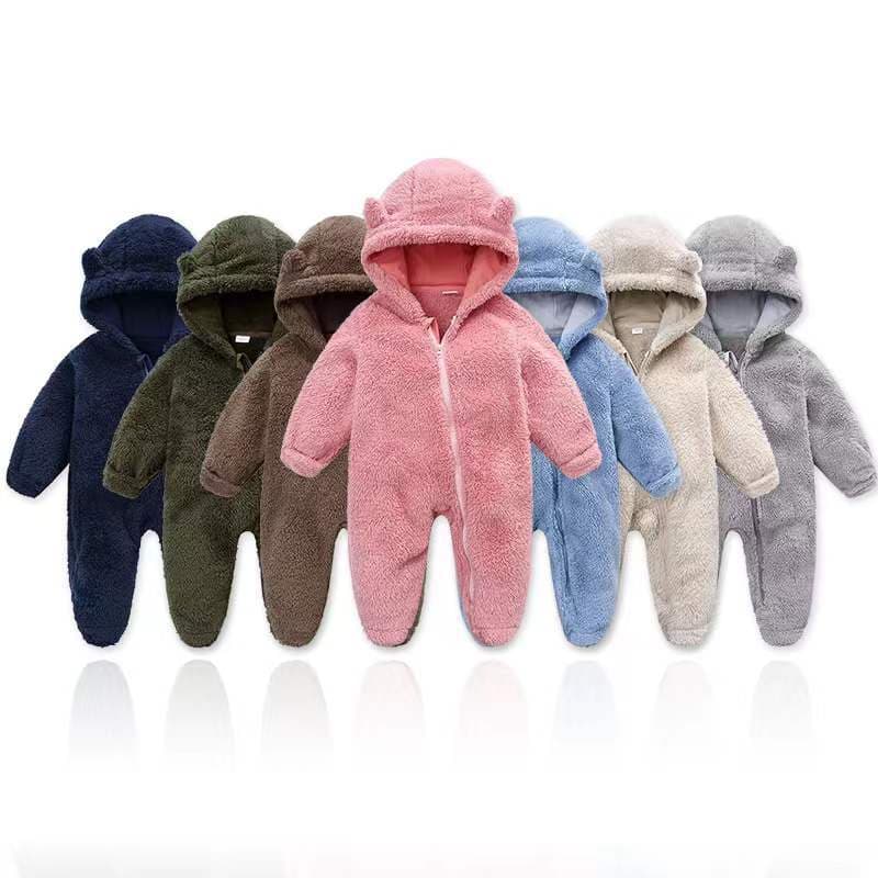 New Baby Flannel Romper with Open Hands and Feet Design for Spring, Autumn, and Winter Crawling Suit