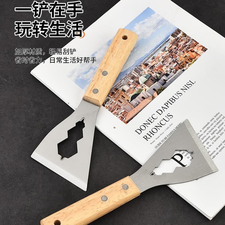 Extra Thick Scraper Cleaning Knife Stainless Steel Household Renovation Shovel Special Scraper Plaster Scraping Tool Long Handle