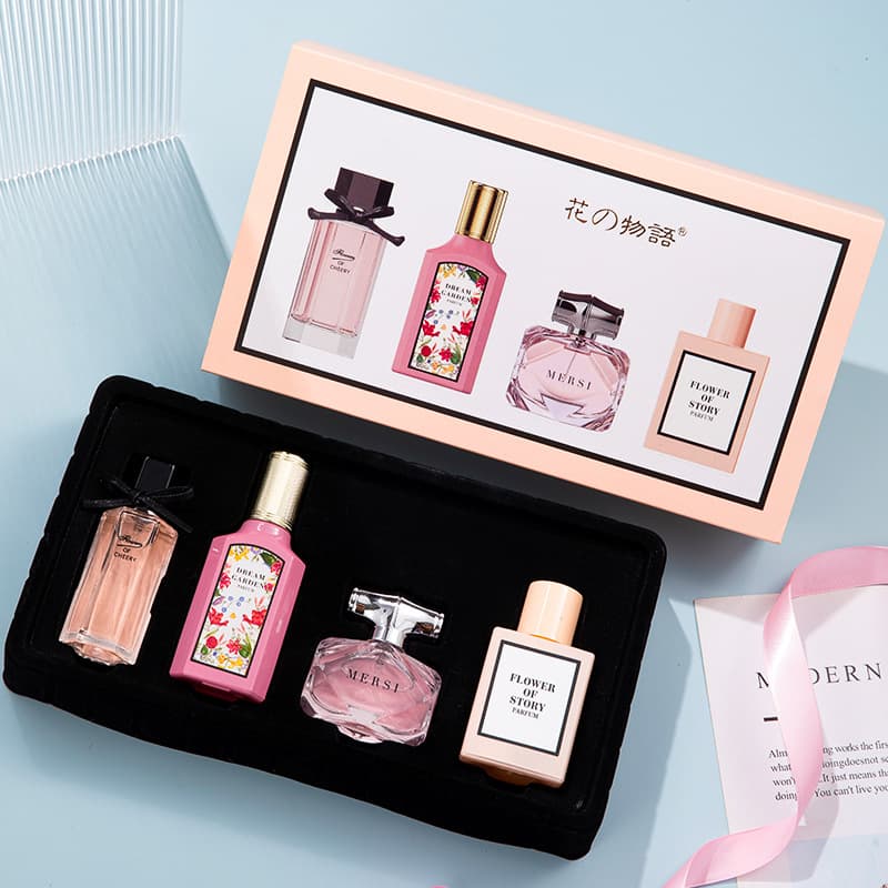 Flower Whisper Perfume Women's 4-Piece Gift Set, Fresh Long-Lasting Scent, Vietnam Live Stream Drop Shipping