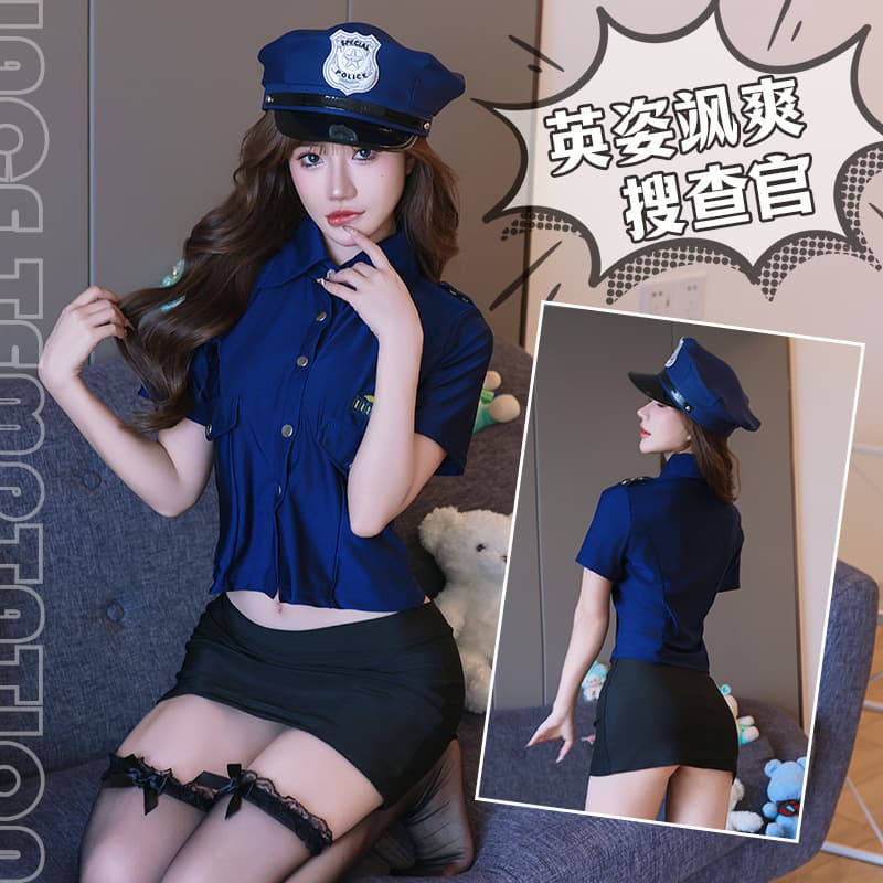 Sexy nightgown flight attendant uniform set cosplay role-playing pure and seductive women's clothing lingerie cutout temptation no need to take it off