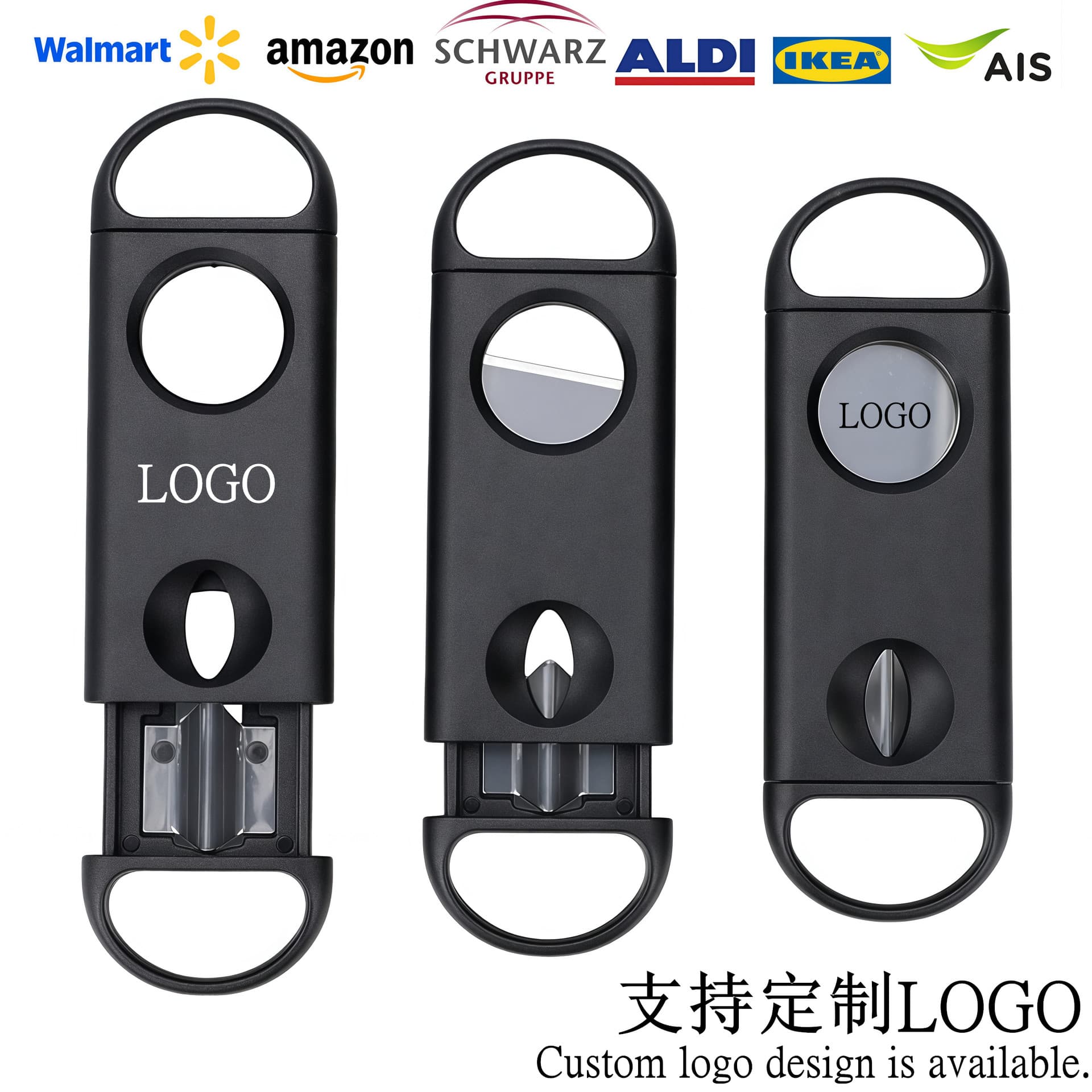Stainless Steel Cigar Cutter Plastic Single Open V-Type Cigar Cutter Cigar Cutting Tool Cigar Knife Moxa Stick Cutter