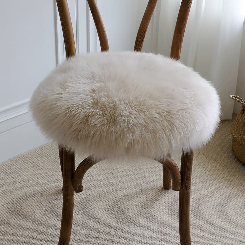Xiaosha pure sheepskin round cushion carpet wool chair cushion wool sofa cushion futon cushion chair cushion square F^
