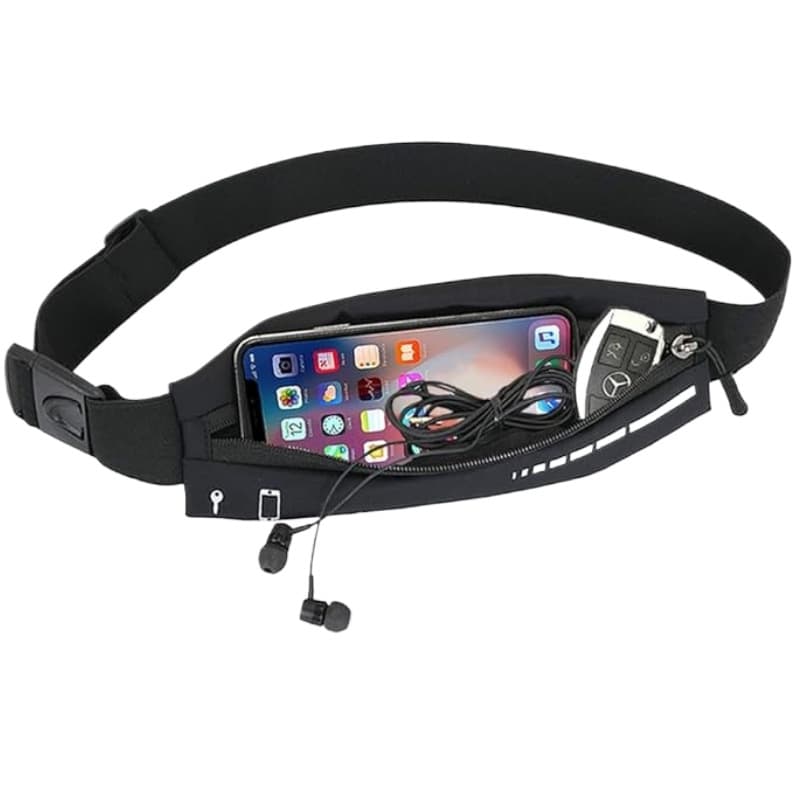 Slim Running Belt for Women Men, Runner Waist Pack Phone Holder Running Pouch Workout Money Belt Running Gear