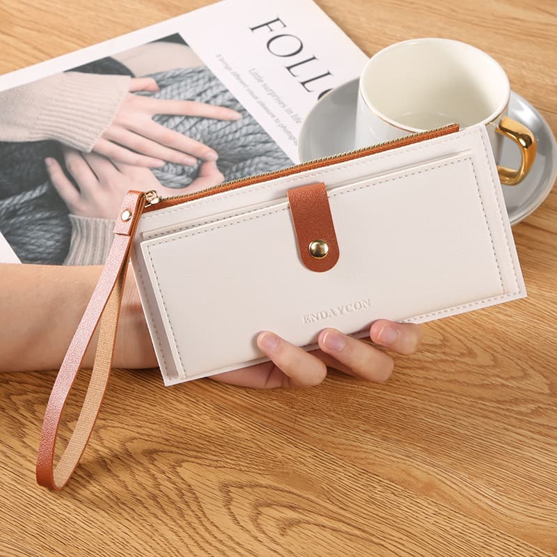 New Cross-Border Women's Wallet Fashionable Multi-Card Long Wallet Lightweight Simple Zipper Clasp Purse Coin Purse