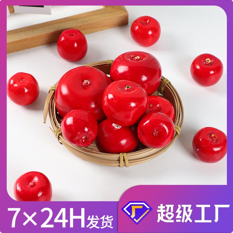 Simulated fruit decoration props, photography displays, foam fake candied hawthorn skewers, individual fruit models, simulated candied hawthorn skewers.