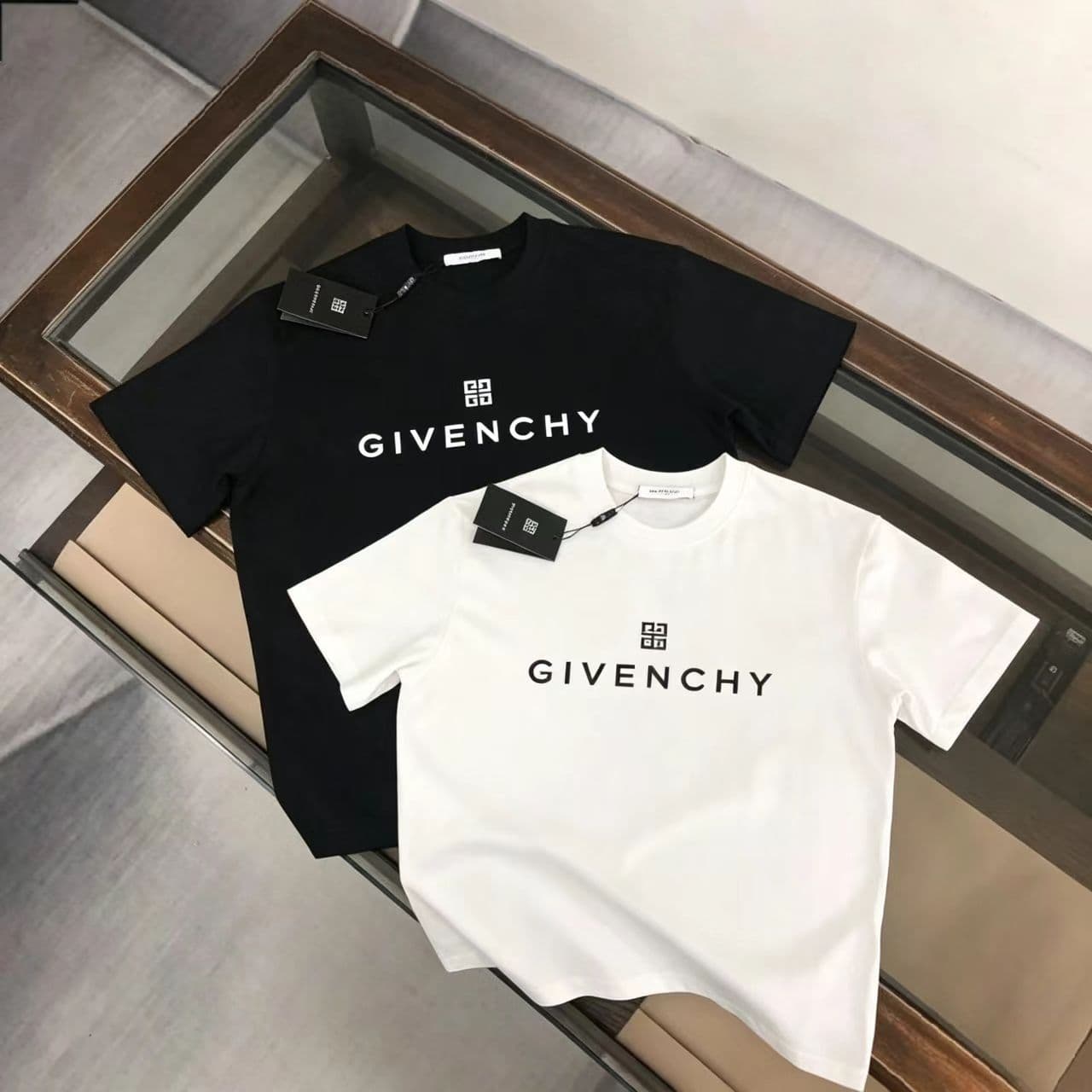 Full Three-Standard Cross-Border Source Givenchy-Style Letter Print Short-Sleeve T-Shirt, Unisex Casual Versatile Top