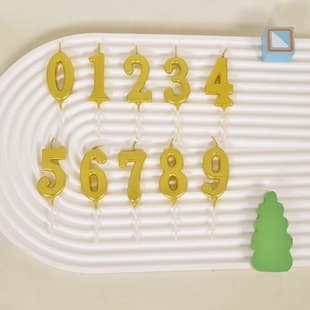 Hongping Gold Long Strip Number Candle Birthday Cake Topper, Individually Wrapped, Kids First Birthday Candle Decoration